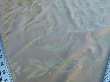 Scalamandre Navonna Pale Taupe Neoclassical Silk Lampas Medallion Crest MSRP USD 444/yard Old World Weavers