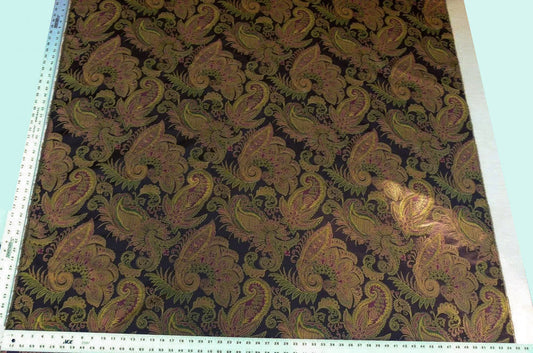 Scalamandre Fonthill Douglas Burgundy Brown Chocolate Red Green 100% Silk Paisley MSRP USD 336/Y
