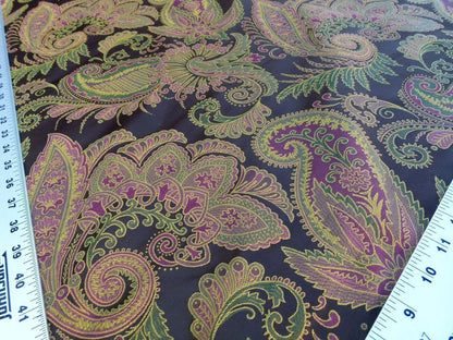 Scalamandre Fonthill Douglas Burgundy Brown Chocolate Red Green 100% Silk Paisley Old World Weavers MSRP USD 336/Y