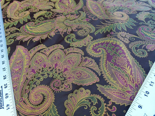 Scalamandre Fonthill Douglas Burgundy Brown Chocolate Red Green 100% Silk Paisley Old World Weavers MSRP USD 336/Y