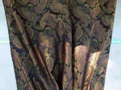 Scalamandre Fonthill Douglas Burgundy Brown Chocolate Red Green 100% Silk Paisley MSRP USD 336/Y