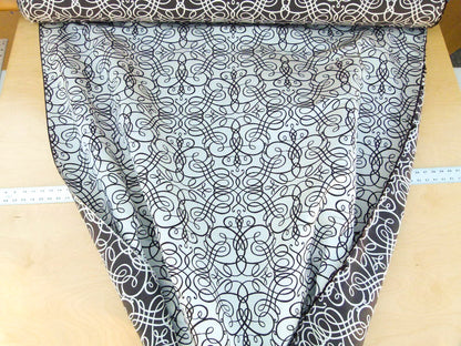 By Yd Scalamandre Flourish Scroll Ebony Black And White Silk Jarquard MSRP USD 292/Y