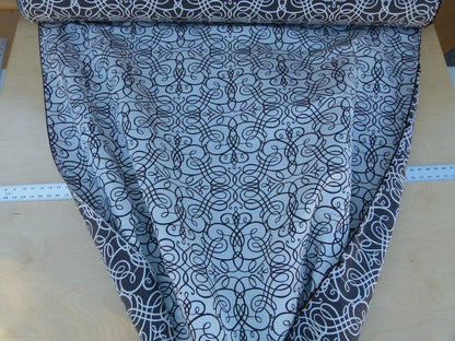 By Yd Scalamandre Flourish Scroll Ebony Black And White Silk Jarquard MSRP USD 292/Y