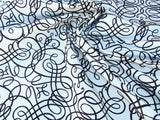 By Yd Scalamandre Flourish Scroll Ebony Black And White Silk Jarquard MSRP USD 292/Y