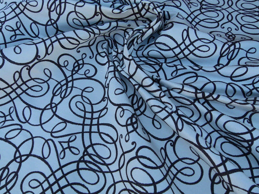 By Yd Scalamandre Flourish Scroll Ebony Black And White Silk Jarquard MSRP USD 292/Y