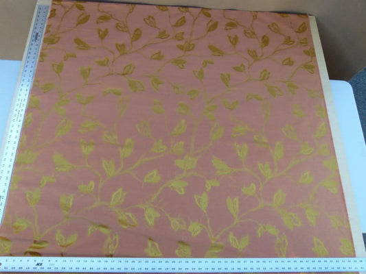 By Yard Scalamandre Gw Maharajah Copper Red Gold Yellow Silk Linen Damask Reversible MSRP USD 348/Y