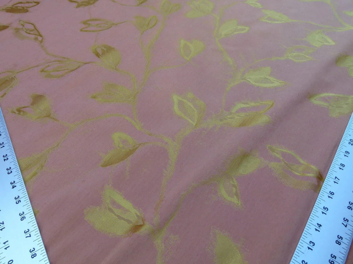 By Yard Scalamandre Gw Maharajah Copper Red Gold Yellow Silk Linen Damask Reversible MSRP USD 348/Y