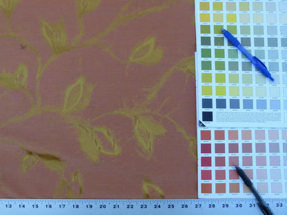 By Yard Scalamandre Gw Maharajah Copper Red Gold Yellow Silk Linen Damask Reversible MSRP USD 348/Y