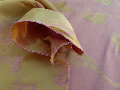 By Yard Scalamandre Gw Maharajah Copper Red Gold Yellow Silk Linen Damask Reversible MSRP USD 348/Y