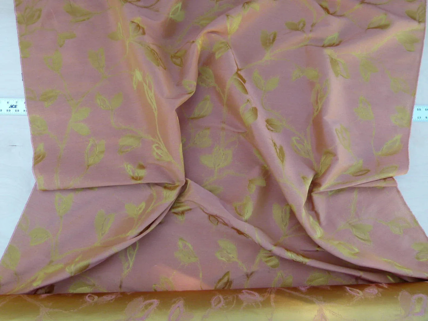 By Yard Scalamandre Gw Maharajah Copper Red Gold Yellow Silk Linen Damask Reversible MSRP USD 348/Y