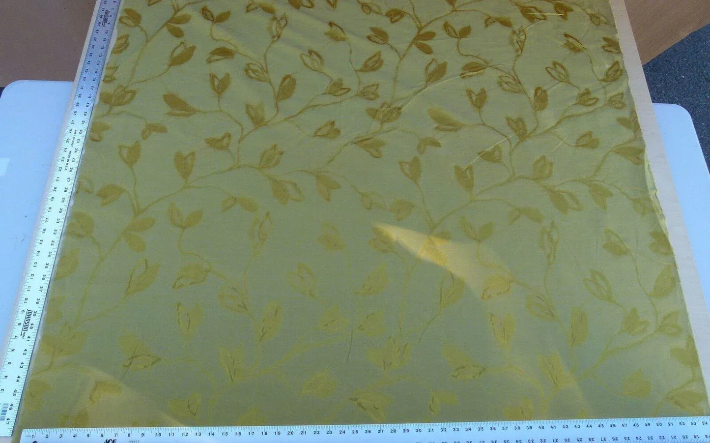 By Yard Scalamandre Gw Maharajah Antique Gold Yellow Silk Linen Damask Reversible MSRP USD 348/Y