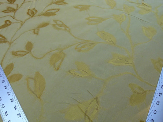 By Yard Scalamandre Gw Maharajah Antique Gold Yellow Silk Linen Damask Reversible MSRP USD 348/Y