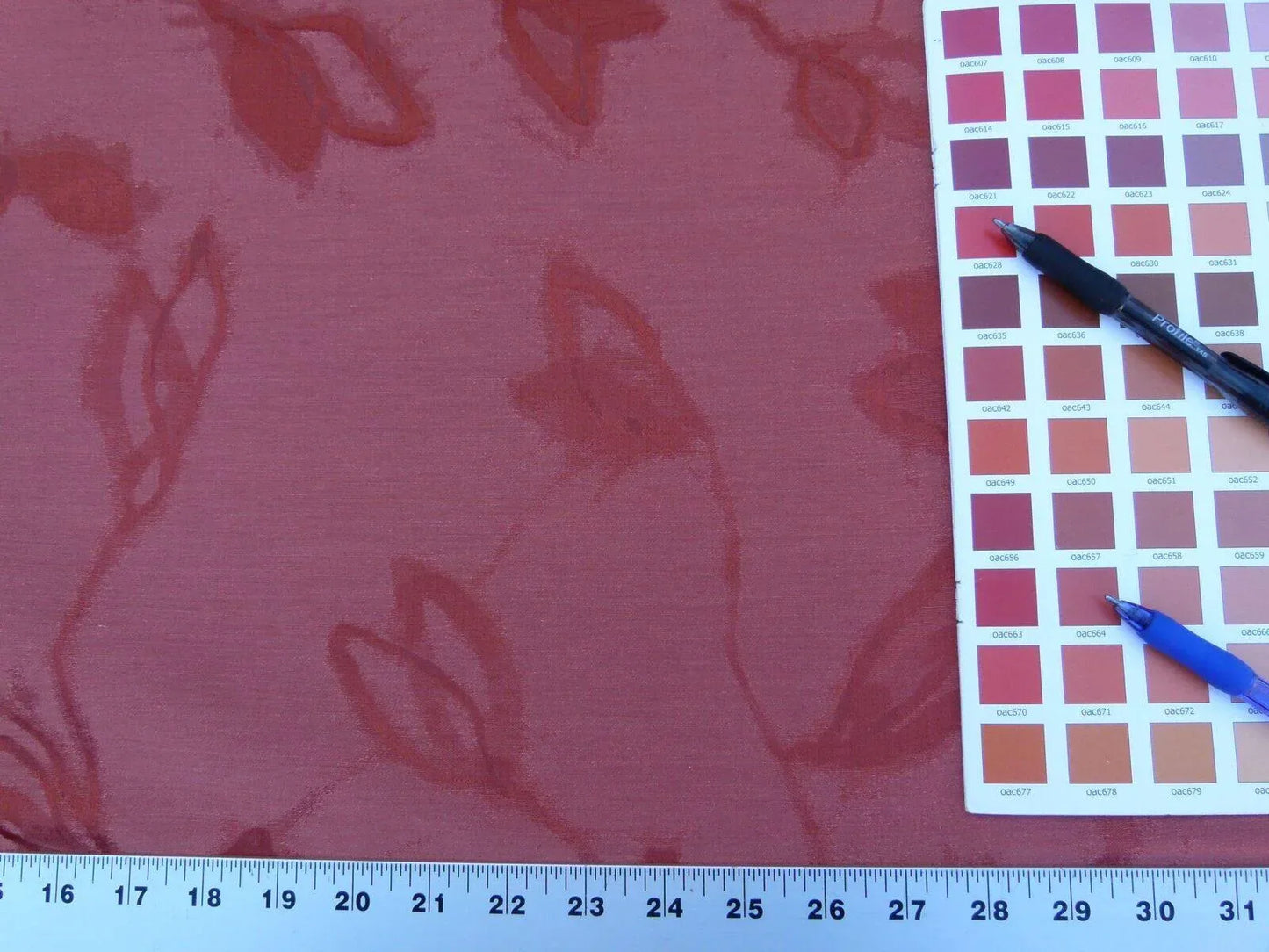 By Yard Scalamandre Gw Maharajah Paprika Red Spice Silk Linen Damask Reversible MSRP USD 348/Y