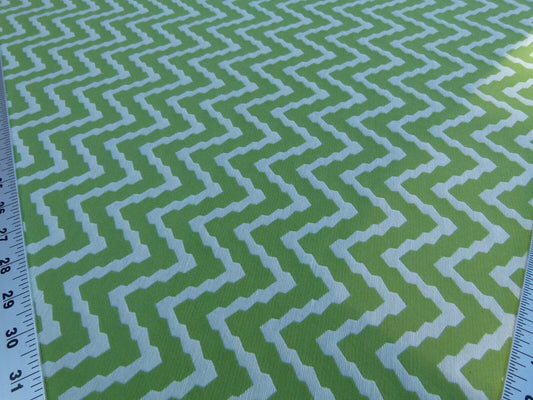 Scalamandre Chantico Chevron Lattice Lime Green White Linen Cotton Woven  Old World Weavers Chevron MSRP USD 198/Y