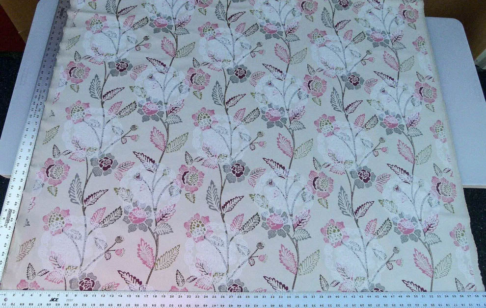 Scalamandre Chester Square Fh Rose Pink Multi Printed Cotton Old World Weavers MSRP USD 190/Y