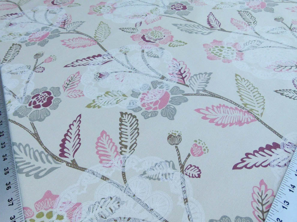 Scalamandre Chester Square Fh Rose Pink Multi Printed Cotton Old World Weavers MSRP USD 190/Y