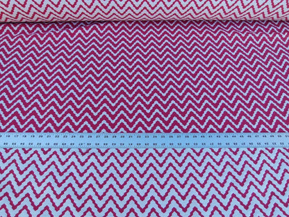 Scalamandre Chantico Chevron Lattice Flamingo Pink White Linen Cotton Woven Old World Weavers Chevron MSRP USD 198/Y