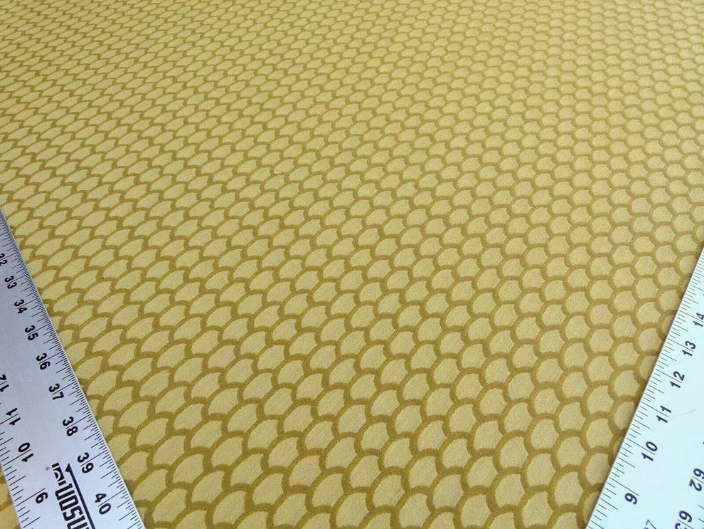 Bty Scalamandre Poseidon Gilt Gold Yellow Neutral Fish Scale Ocean Wave MSRP USD184/Y