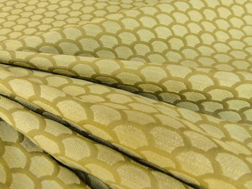 Bty Scalamandre Poseidon Gilt Gold Yellow Neutral Fish Scale Ocean Wave MSRP USD184/Y