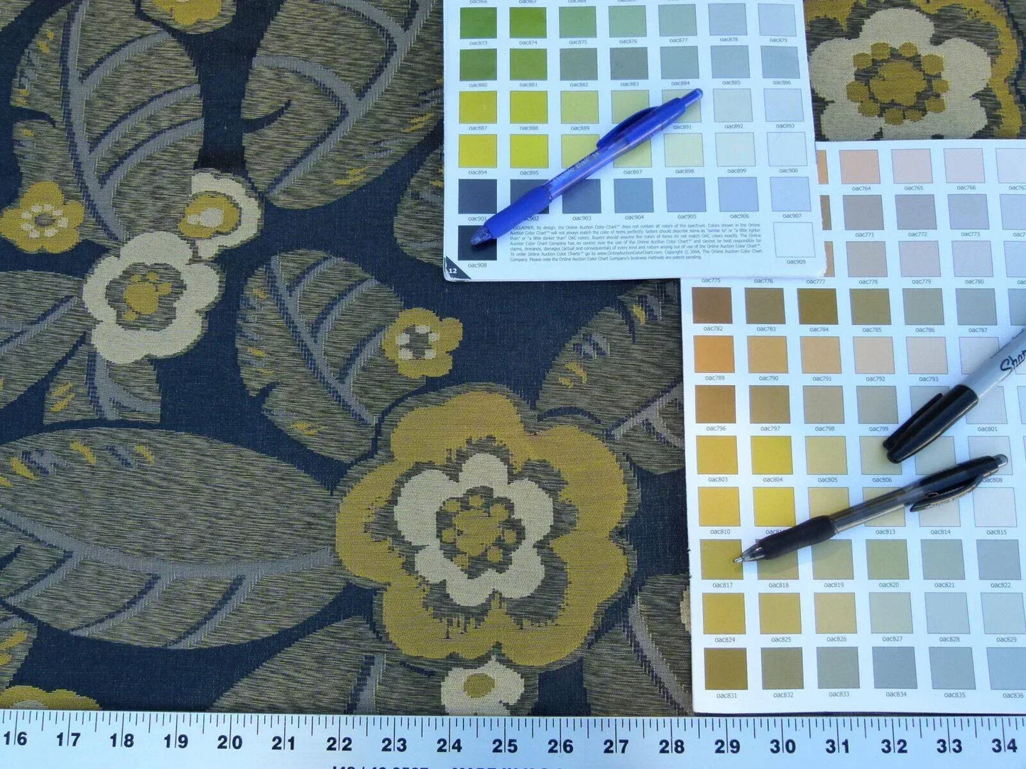 By Yd Scalamandre S.S. Seacloud Grey Watkins Black Gold Heavy Flower MSRP USD 440Y