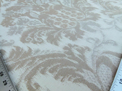 Scalamandre Renaissance Hardy Damask Beiges On Crème White Cotton Viscose French Court MSRP USD 218/Y