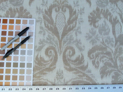 Scalamandre Renaissance Hardy Damask Beiges On Crème White Cotton Viscose French Court MSRP USD 218/Y