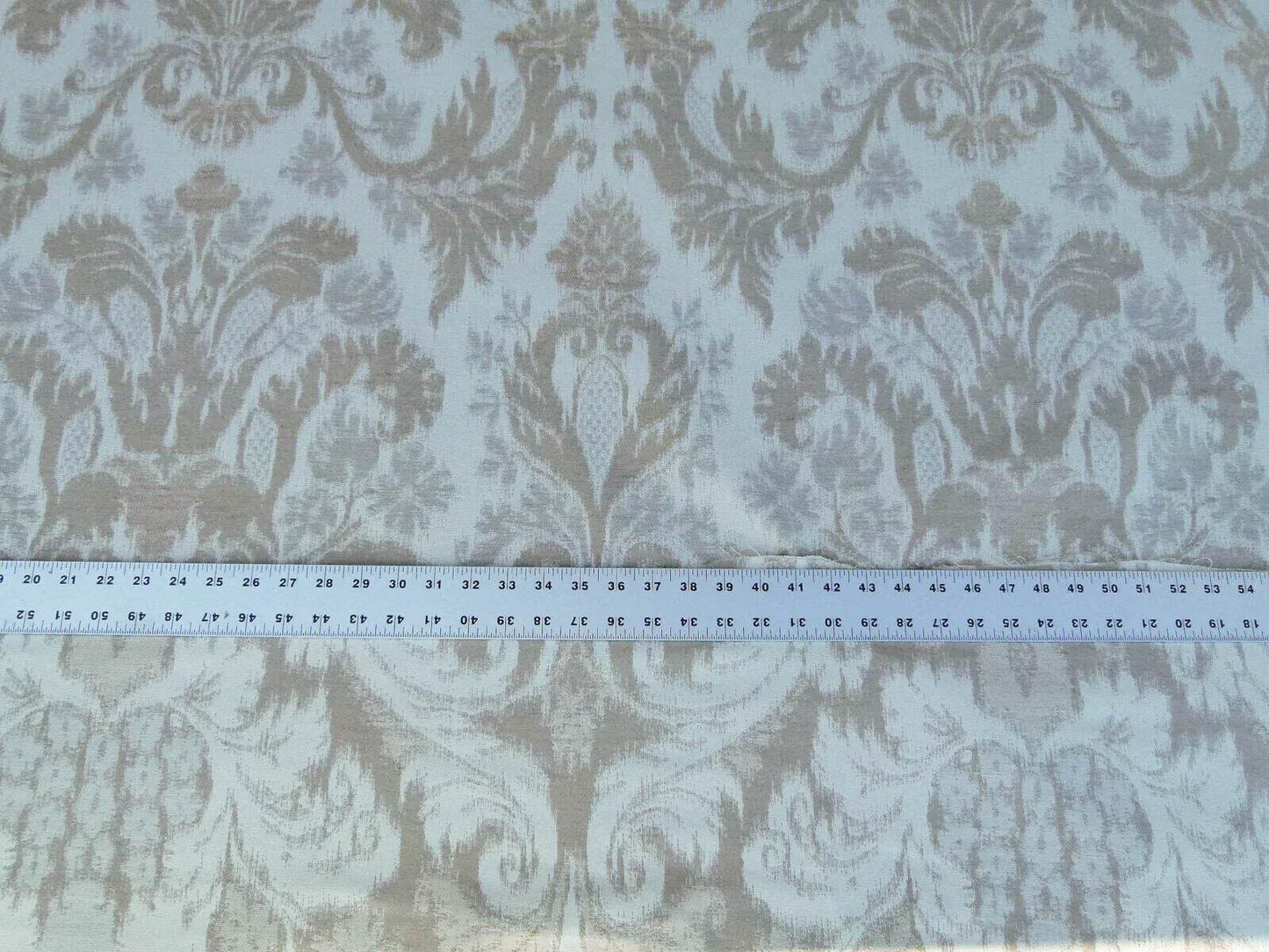 Scalamandre Renaissance Hardy Damask Beiges On Crème White Cotton Viscose French Court MSRP USD 218/Y