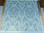 Scalamandre Renaissance Hardy Damask Aquas On Crème Blue White Cotton Viscose MSRP USD 218/Y