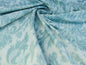 Scalamandre Renaissance Hardy Damask Aquas On Crème Blue White Cotton Viscose MSRP USD 218/Y