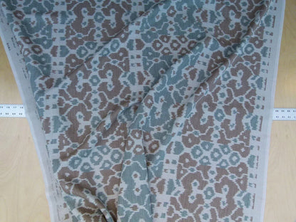 Scalamandre Tropical Ikat Bali Coffee And Celadon Blue Emerald Green MSRP USD270/y