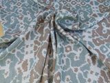 Scalamandre Tropical Ikat Bali Coffee And Celadon Blue Emerald Green MSRP USD270/y
