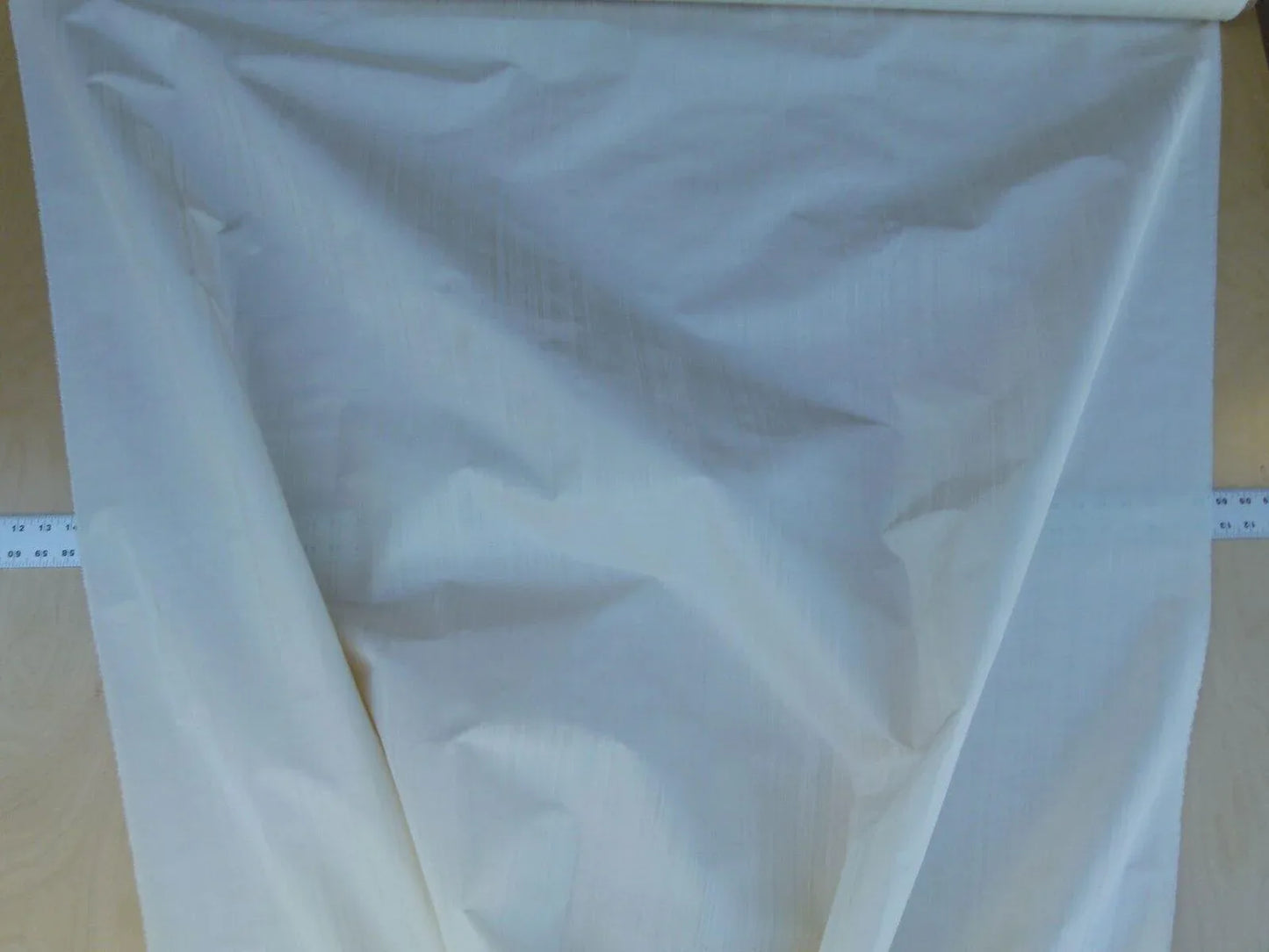 Scalamandre Mirage 100% Silk Self Strie "Lily White" Cream White Silver MSRP USD 198/Y