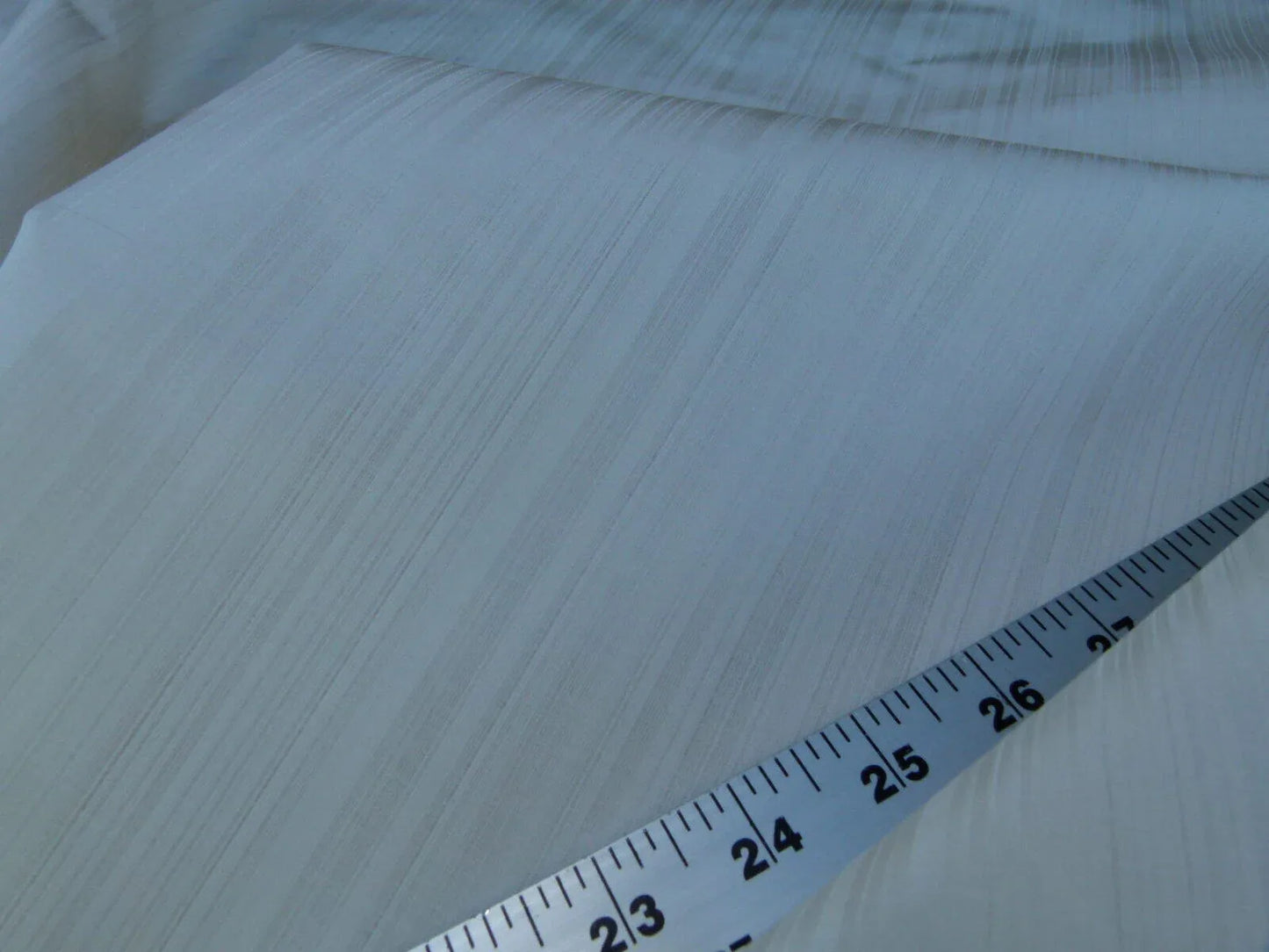 Scalamandre Mirage 100% Silk Self Strie "Lily White" Cream White Silver MSRP USD 198/Y