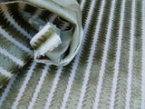 Scalamandre La Foltiere Shadow Verdure Green  Silver Pewter Cut Velvet Stripe Old World Weavers MSRP USD 284