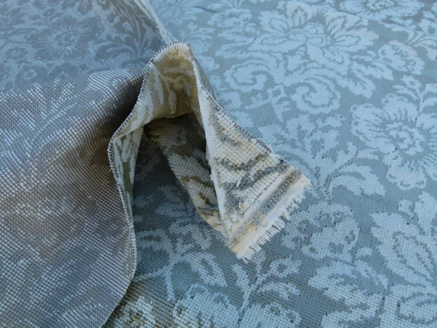 Scalamandre Audrey Damask Cut Velvet Linen "clear Neutral" Renaissance Artichoke Rose MSRP USD 427/Y