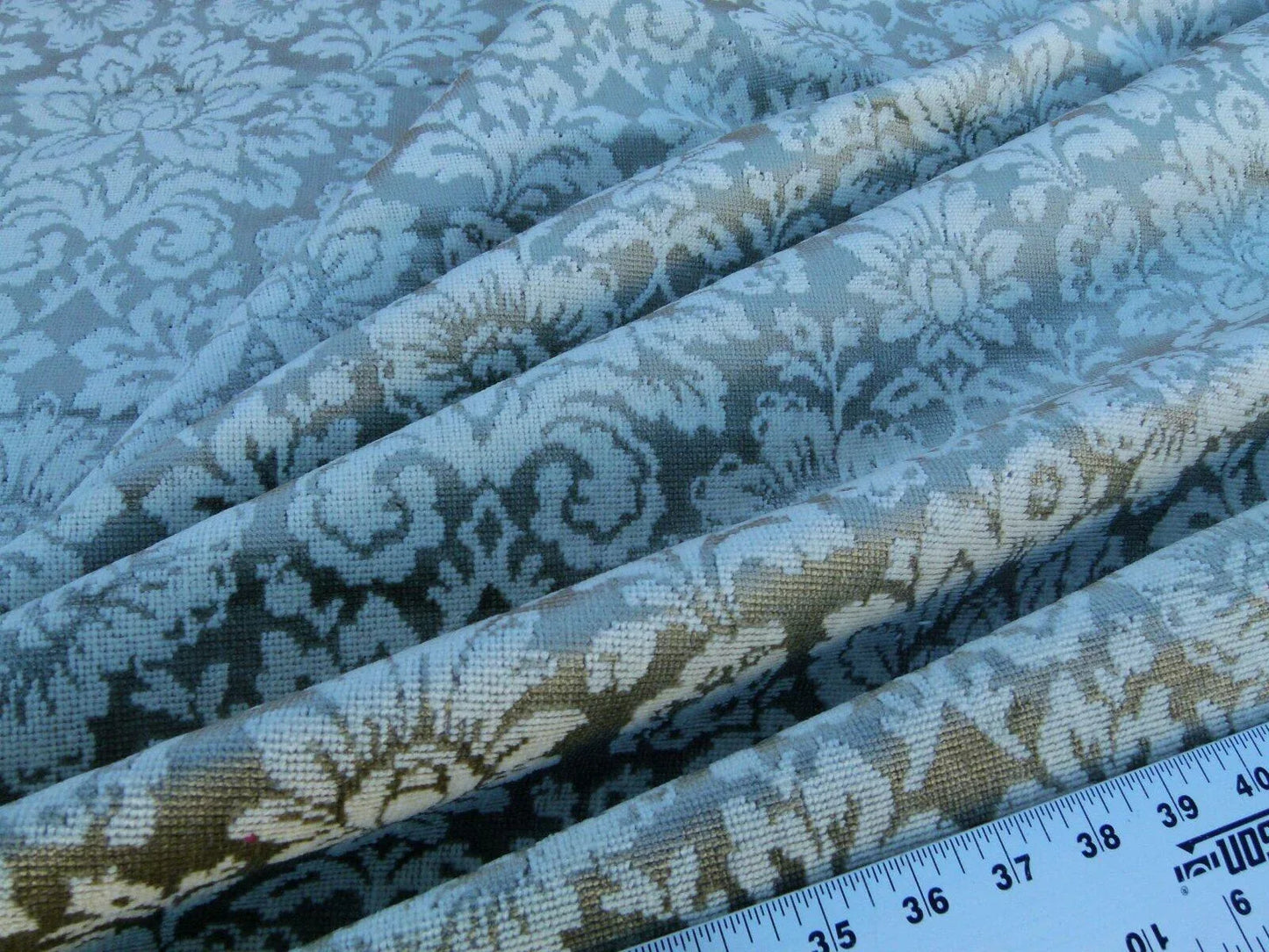 Scalamandre Audrey Damask Cut Velvet Linen "clear Neutral" Renaissance Artichoke Rose MSRP USD 427/Y
