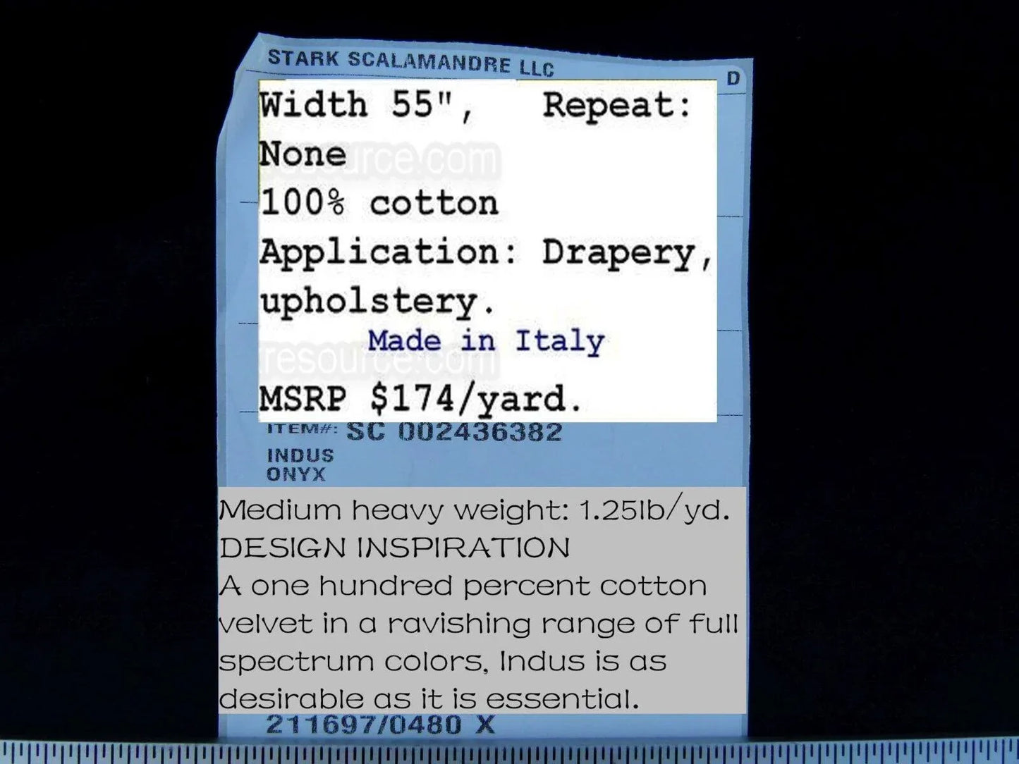 Bty Scalamandre Indus Velvet "onyx" Black Supple Italy MSRP USD 240/Y