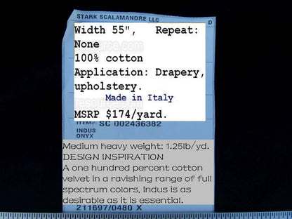 Bty Scalamandre Indus Velvet "onyx" Black Supple Italy MSRP USD 240/Y