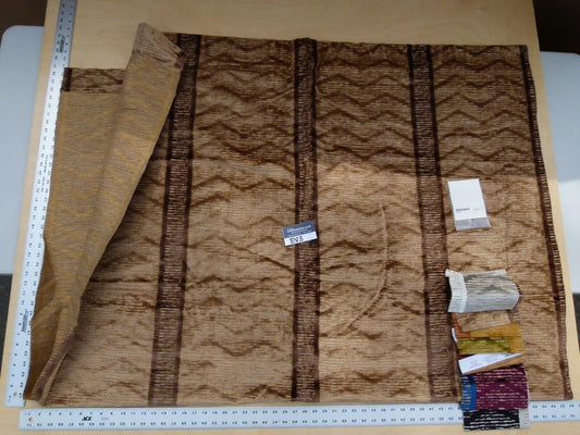 1 Ev3 2.1y Scalamandre Colony Zig Zag Brown Velvet Geometric Stripe