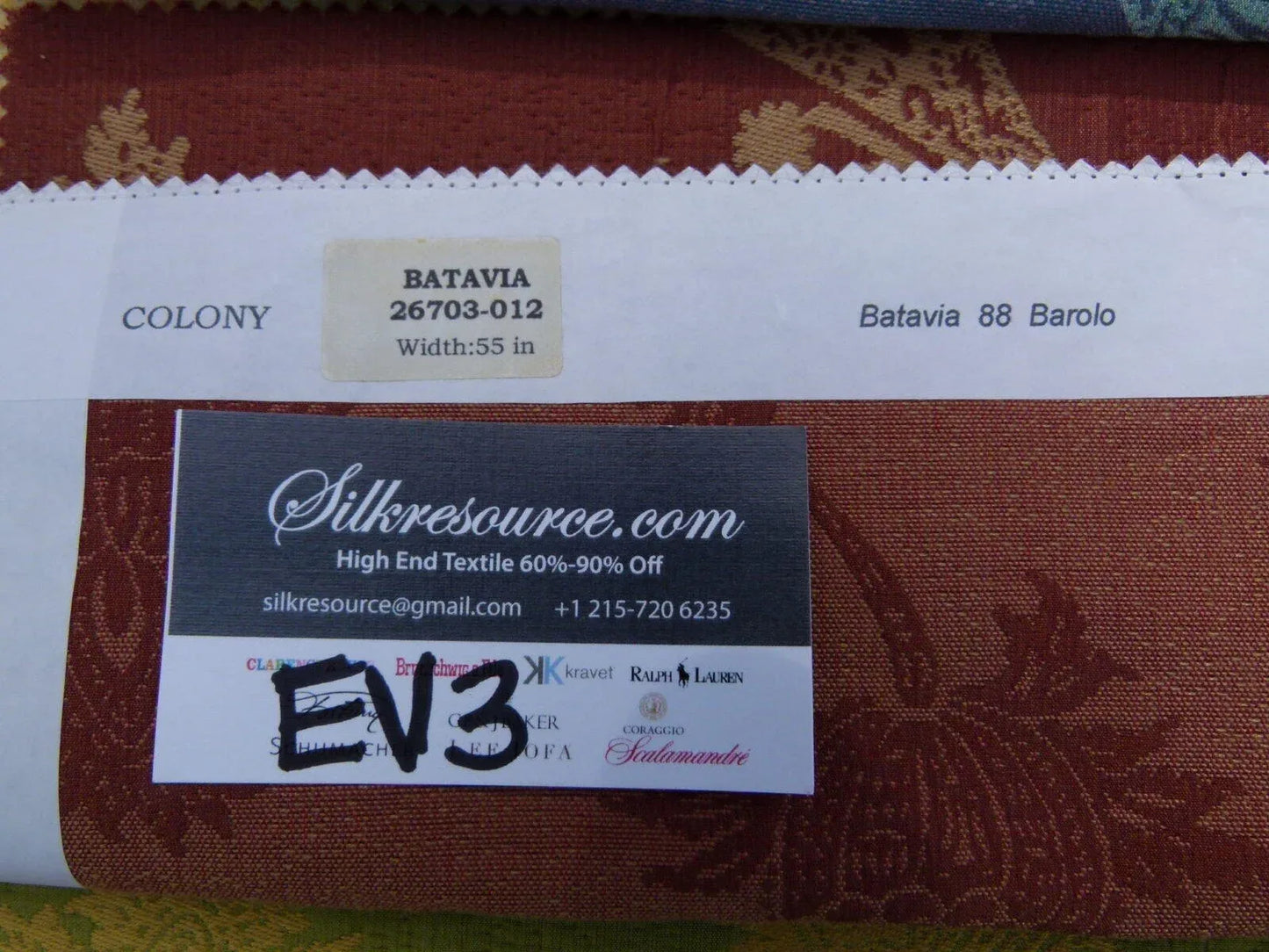 2 Ev3 2.4y Scalamandre Colony Batavia Floral Vine Maroon Deep Red