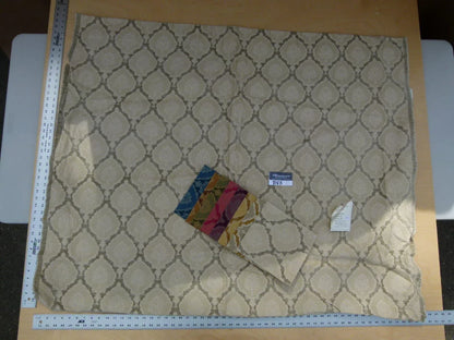 3 Ev3 2.1y Scalamandre Colony Ecussons Gris Tan Classic Medallion Artichoke Renaissance Damask Woven Heavy MSRP USD 480/Y