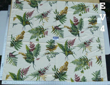 1 Ev4 Scalamandre 1.4 Y Felce Cotton Ecru Beige Cream Fern Turtle MSRP USD 276/Y