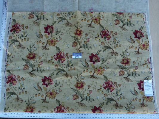 3 Ev4 2.4y Scalamandre Old World Weavers  Kentwell Brick Olive Wheat English Chintz Linen Heavy MSRP USD 324/Y
