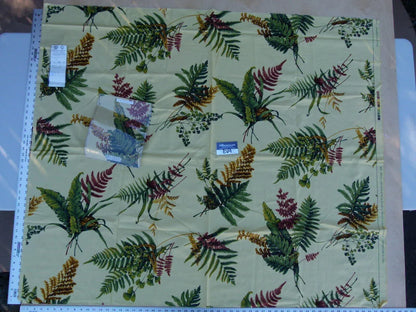 4 Ev4 Scalamandre 1.3y Felce Cotton Linen Yellow Fern Turtle MSRP USD 276/Y
