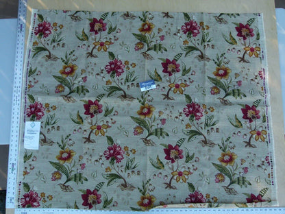 5 Ev4 1.2y Scalamandre Old World Weavers Kentwell Rose Gold Natural English Chintz Linen Heavy MSRP USD 324/Y