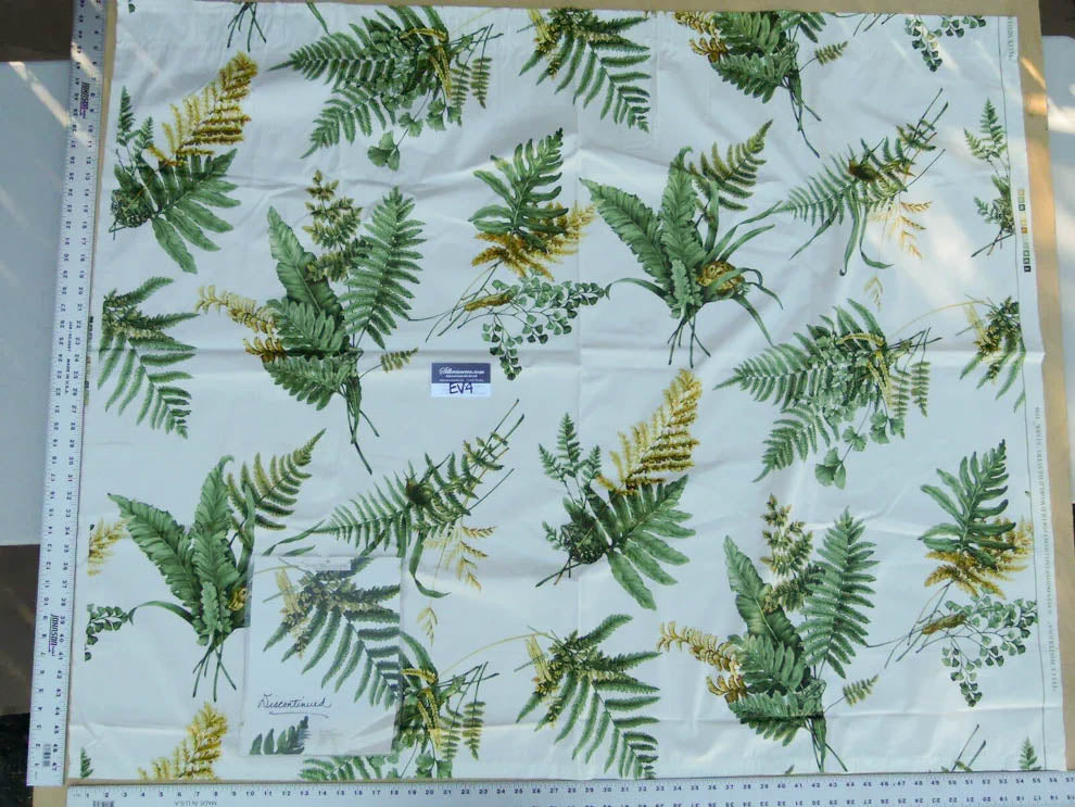 7 Ev4 Scalamandre 1.3y Felce Cotton Linen White Fern Turtle MSRP USD 2 ...