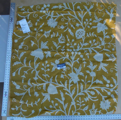 9 Ev4 Scalamandre 47"x43" Balik-gold Wool Crewel On Jute MSRP USD 152/Y