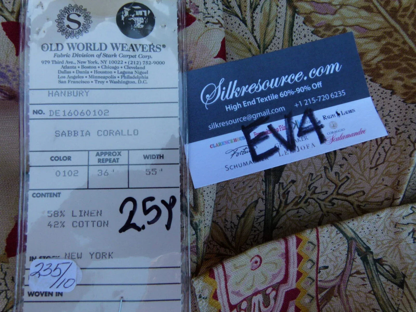 17 Ev4 Scalamandre 2.5y Sabbia Corallo Wild Flower Pink Orange Beige