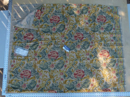 26 Ev4 Scalamandre 2.4y Almeria Green Gold Cotton  Linen Print