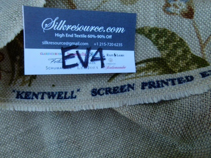 28 Ev4 1.3y Scalamandre Old World Weavers Kentwell Blue Wheat English Chintz Linen Heavy MSRP USD 324/Y